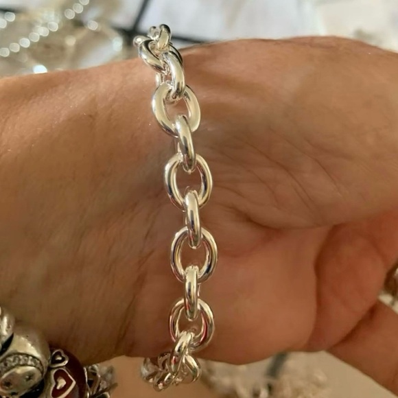 Silver Heart Buckle Bracelet For Women Romantic Bracelets 8” - Picture 2 of 5